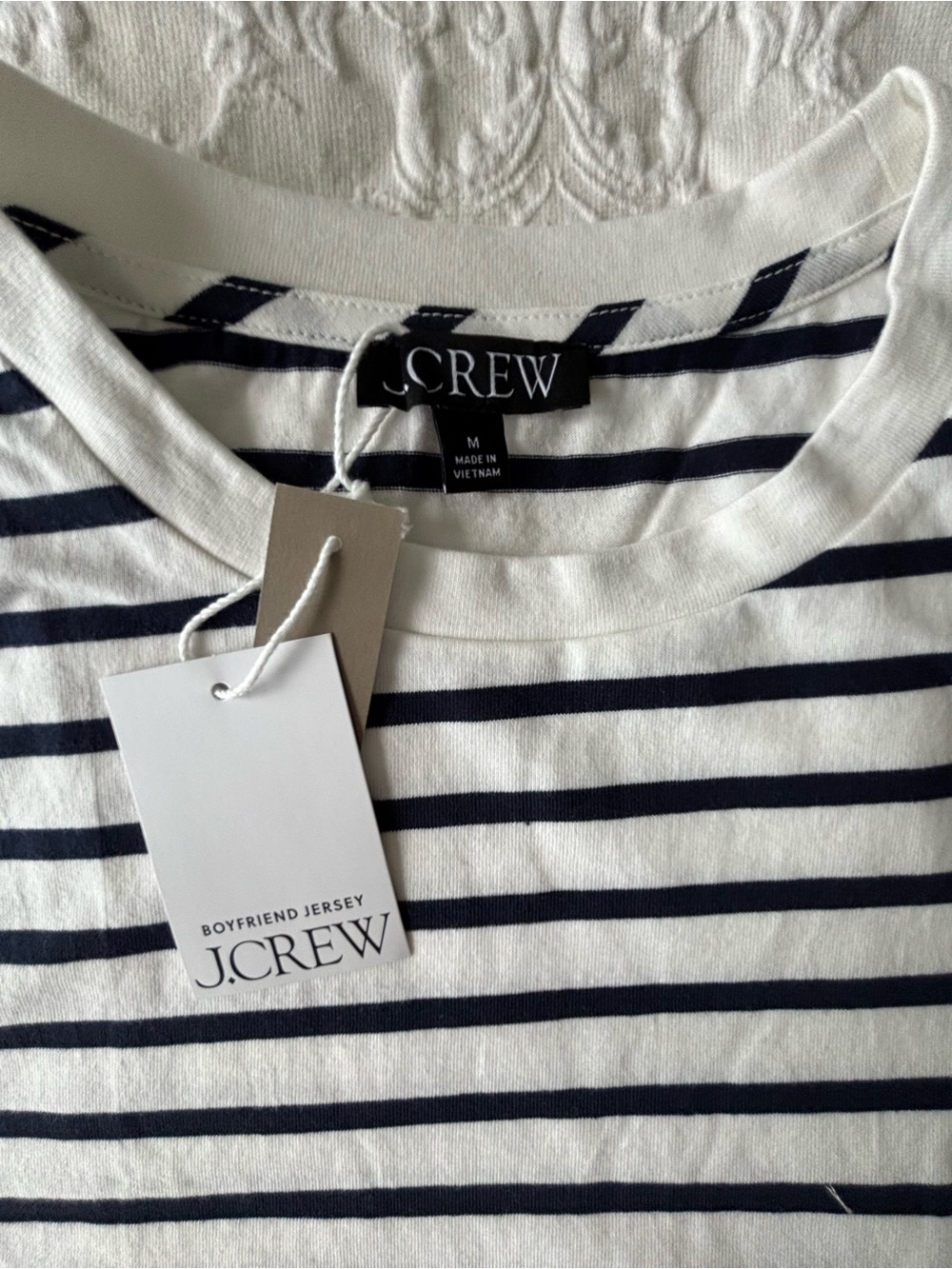 J. Crew Boyfriend Jersey T-shirt in Navy Stripe - Picture 8 of 10